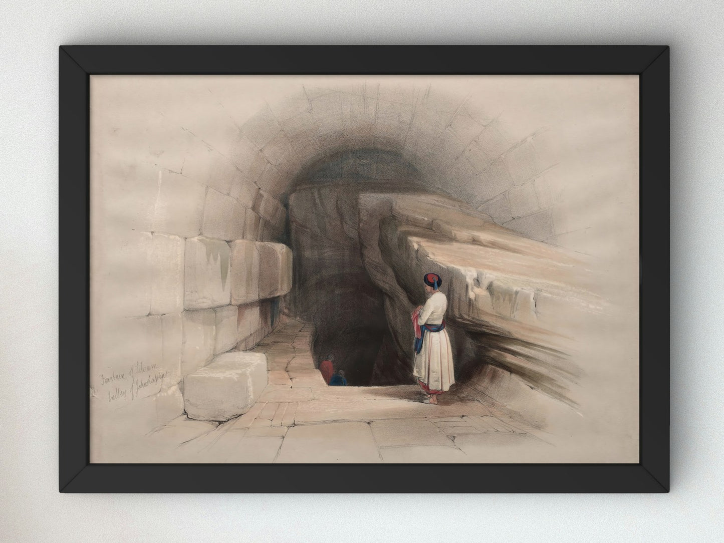 Fountain of Siloam Valley of Jehoshaphat by David Roberts 1839, Wall Art Print, Fine Art Reproduction, Museum Quality Decor, Poster