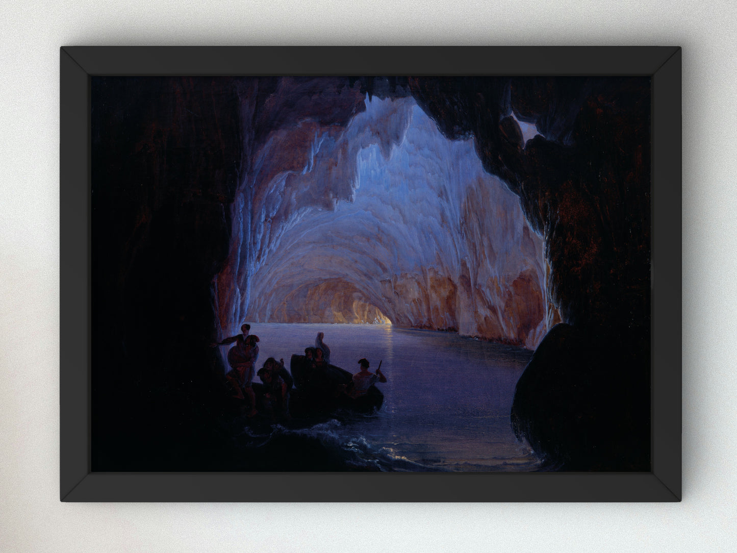 The Blue Grotto of Capri by Heinrich Jakob Fried 1835, Wall Art Print, Fine Art Reproduction, Museum Quality Decor, Poster