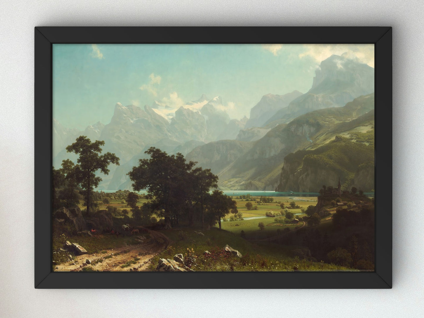 Lake Lucerne by Albert Bierstadt 1858, Wall Art Print, Fine Art Reproduction, Museum Quality Decor, Poster