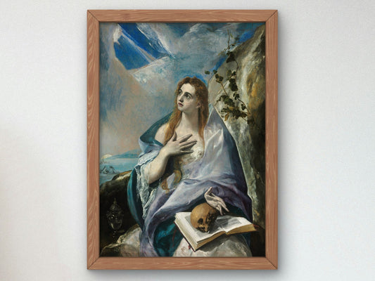 The Penitent Mary Magdalene by El Greco 1576, Wall Art Print, Fine Art Reproduction, Museum Quality Decor, Poster