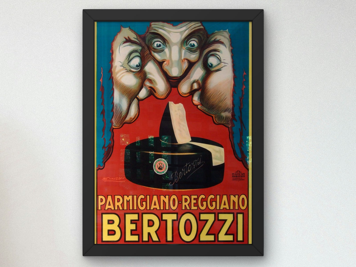 Parmigiano Reggiano Bertozzi Parma by Achille Mauzan 1930, Wall Art Print, Fine Art Reproduction, Museum Quality Decor, Poster