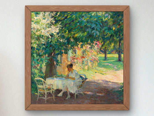 Summer in the Garden of the Artist's Villa on Lake Starnberg by Edward Cucuel 1920, Wall Art Print, Fine Art Reproduction, Museum Quality