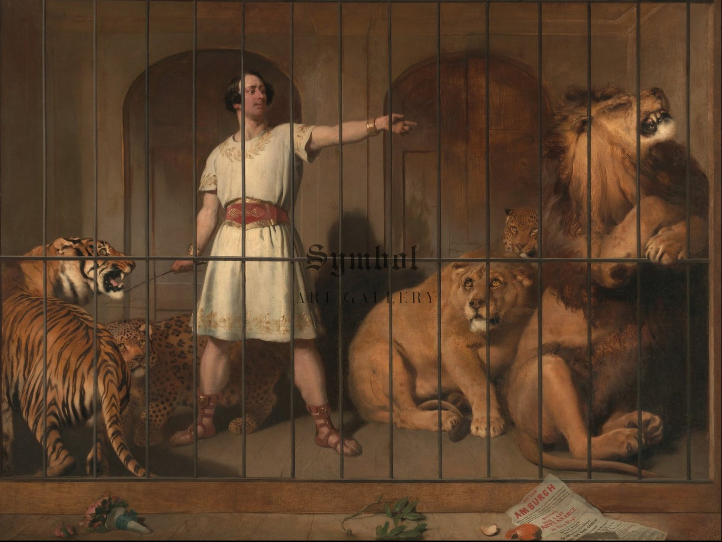 Portrait of Mr Van Amburgh As He Appeared with His Animals at the London Theatres by Edwin Landseer 1846, Wall Art Print