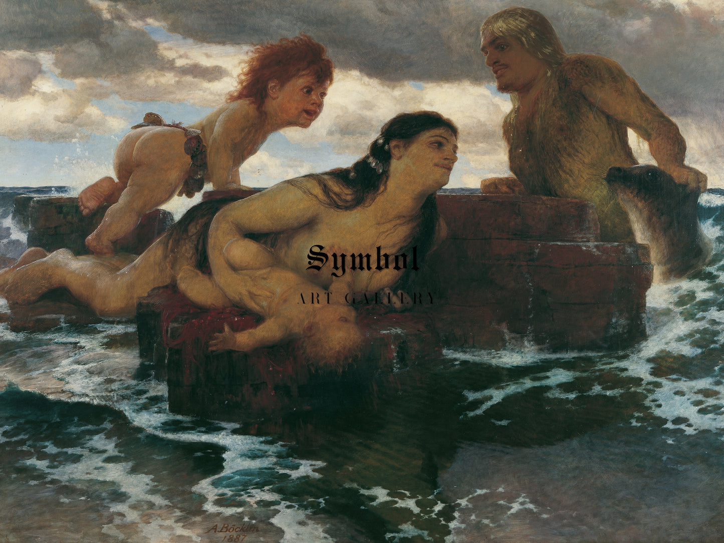 Sea Idyll by Arnold Böcklin 1887, Wall Art Print, Fine Art Reproduction, Museum Quality Decor, Poster