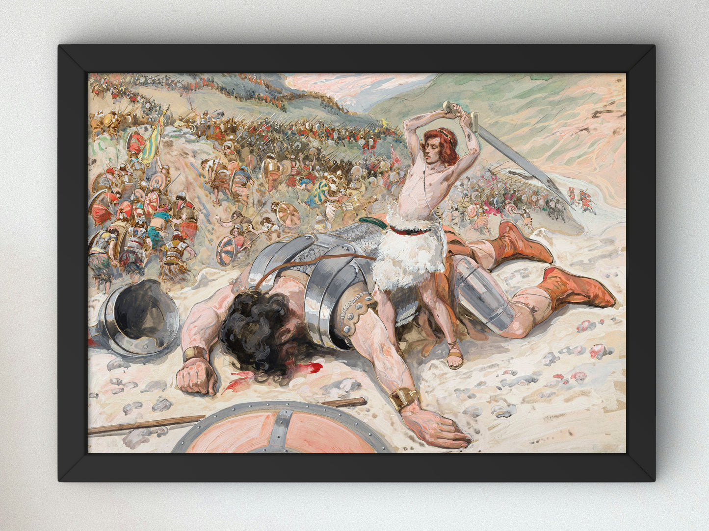 David Cuts Off the Head of Goliath by James Tissot 1896, Wall Art Print, Fine Art Reproduction, Museum Quality Decor, Poster