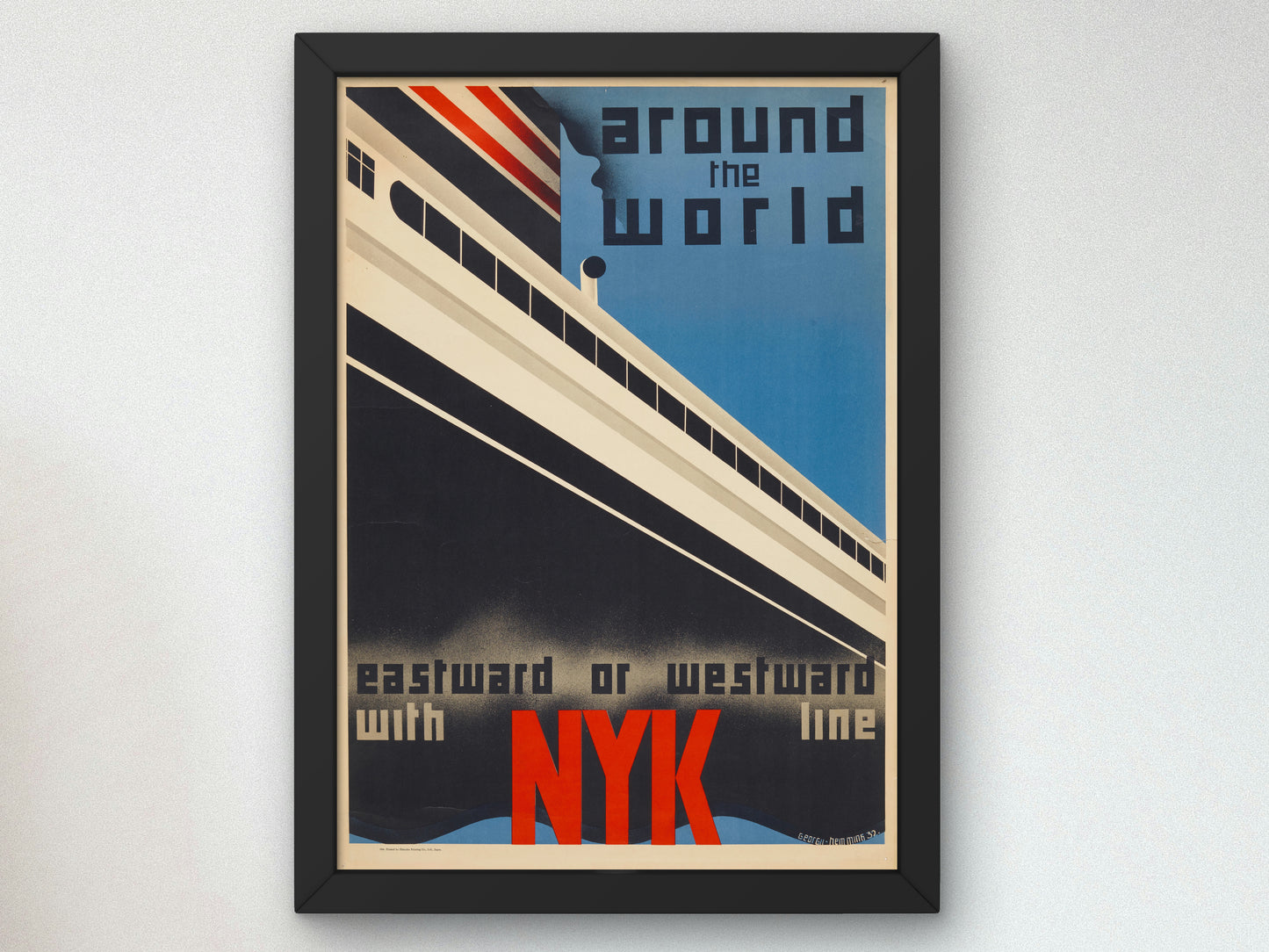 Around the World by George Hemming 1932, Wall Art Print, Fine Art Reproduction, Museum Quality Decor, Poster