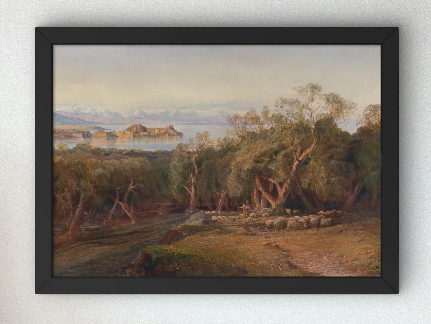 Corfu from Ascension by Edward Lear 1862, Wall Art Print, Fine Art Reproduction, Museum Quality Decor, Poster
