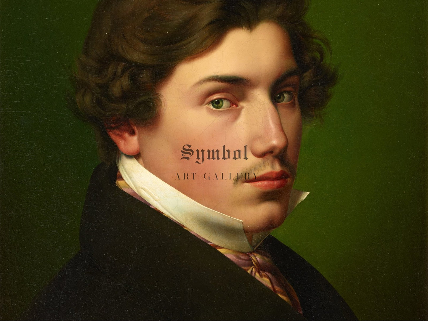 Self Portrait by Eduard Daege 1826, Wall Art Print, Fine Art Reproduction, Museum Quality Decor, Poster