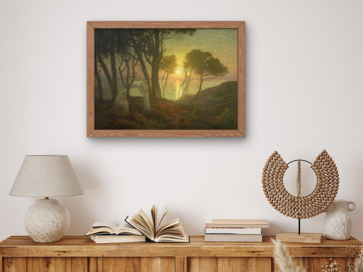 The Lute Player at Dusk by Émile René Ménard, Wall Art Print, Fine Art Reproduction, Museum Quality Decor, Poster