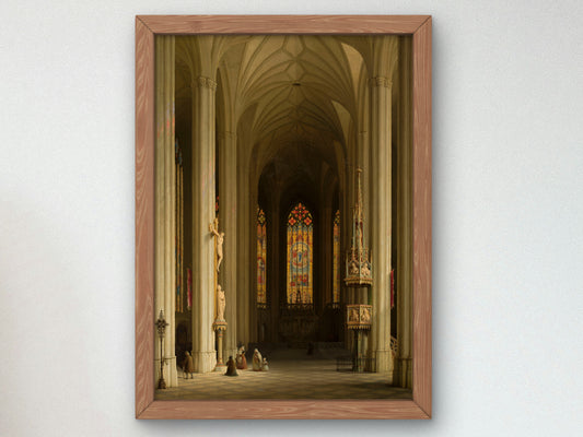 Gothic Church Interior by Max Emanuel Ainmiller 1844, Wall Art Print, Fine Art Reproduction, Museum Quality Decor, Poster