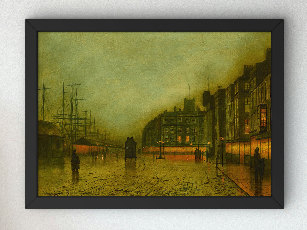 Liverpool Docks by John Atkinson Grimshaw 1892, Wall Art Print, Fine Art Reproduction, Museum Quality Decor, Poster
