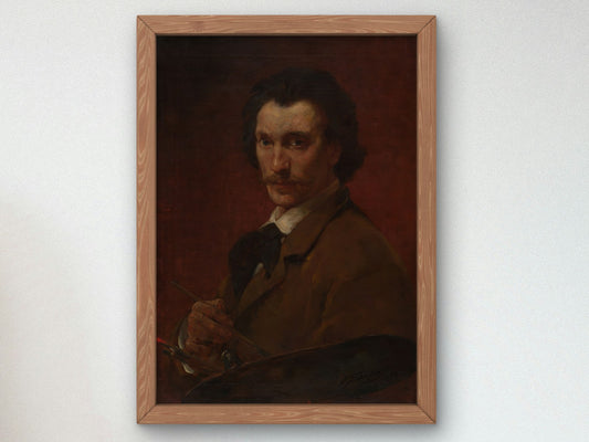 Self Portrait by Walter Shirlaw 1878, Wall Art Print, Fine Art Reproduction, Museum Quality Decor, Poster