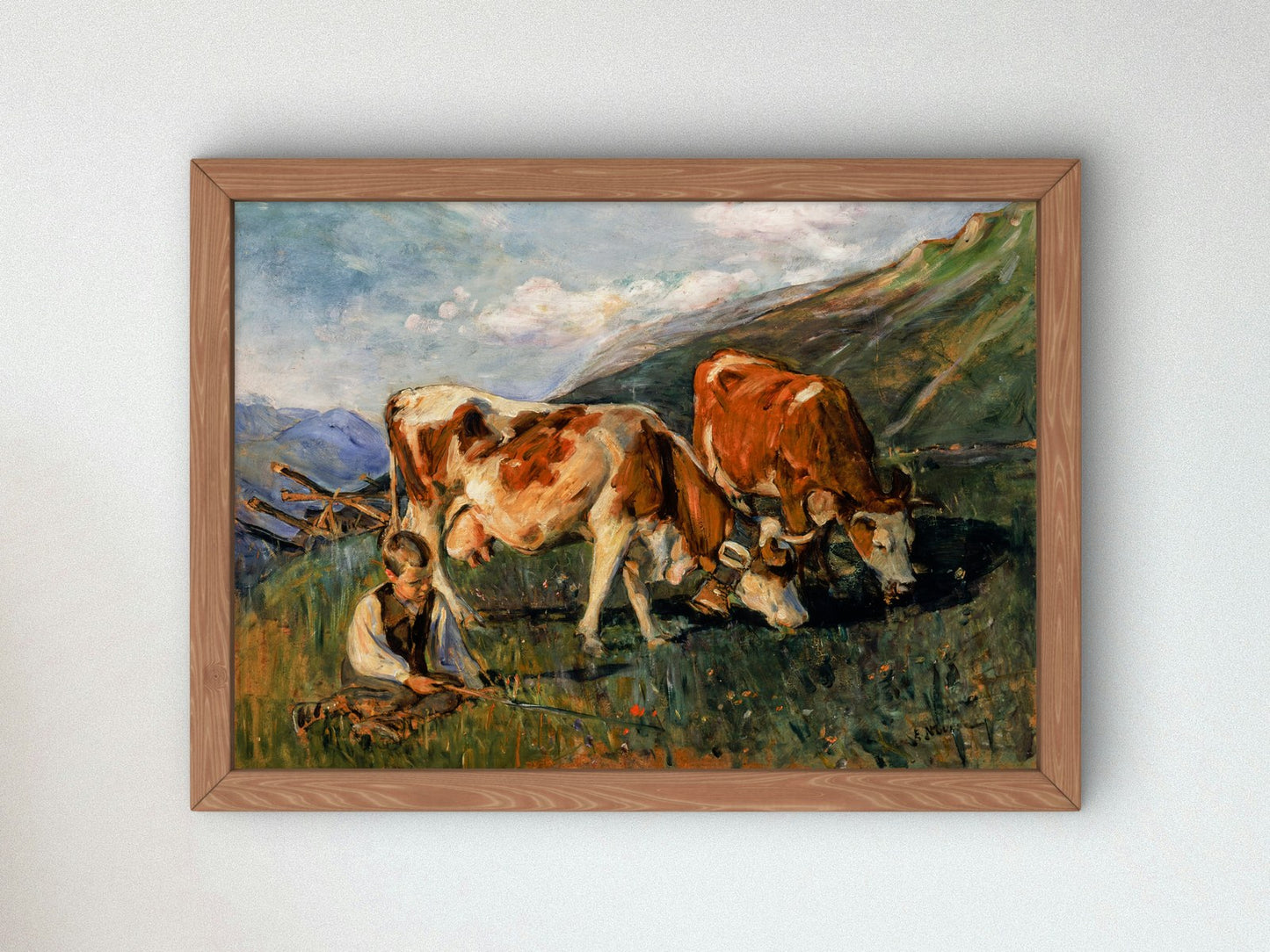 In the High Meadow by Elizabeth Nourse 1904, Wall Art Print, Fine Art Reproduction, Museum Quality Decor, Poster