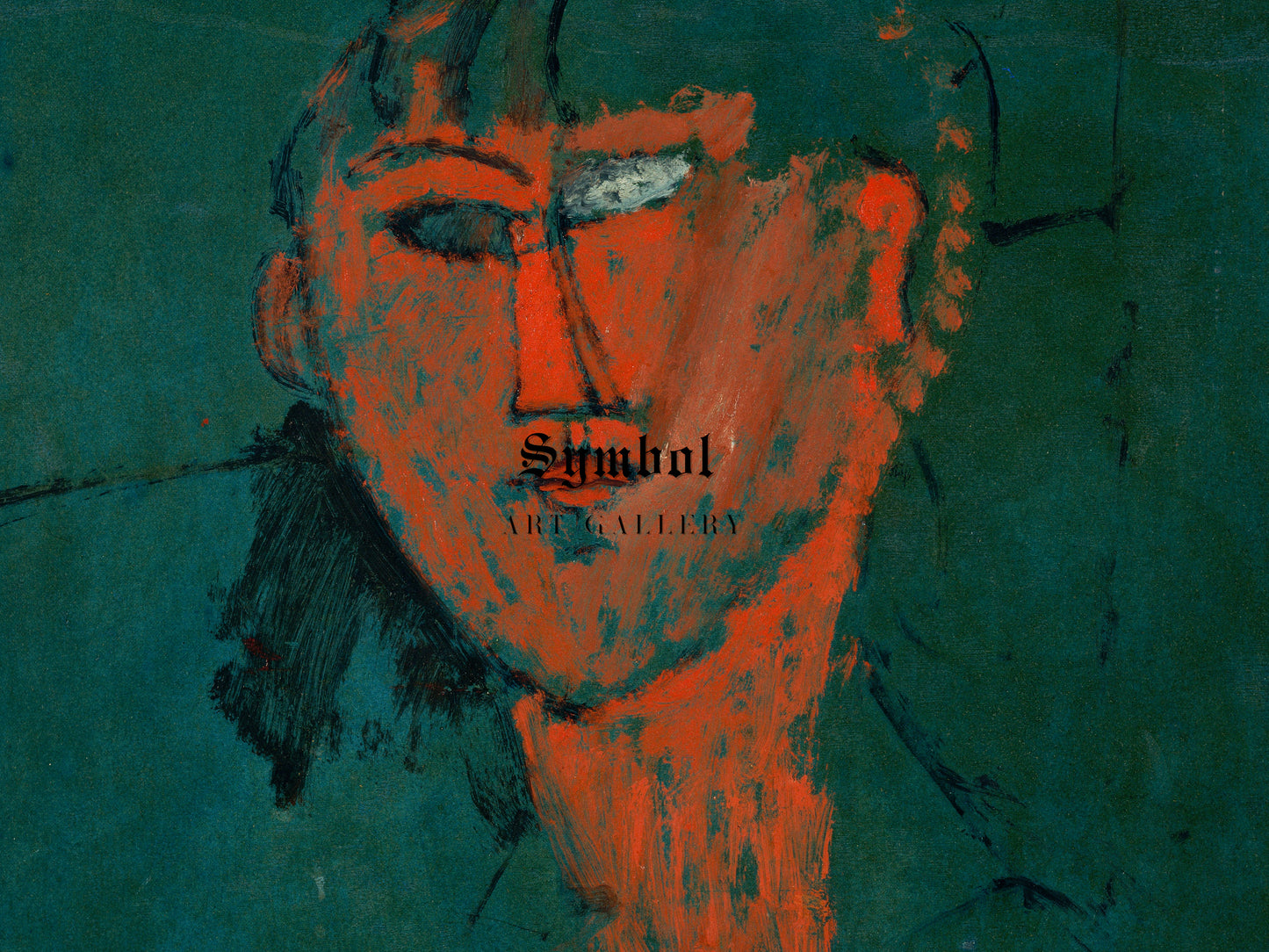 Red Head by Amedeo Modigliani 1915, Wall Art Print, Fine Art Reproduction, Museum Quality Decor, Poster