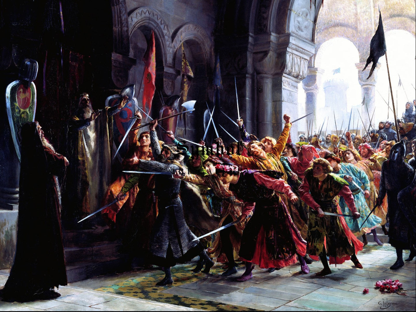 Les Burgraves by Georges Antoine Rochegrosse 1903, Wall Art Print, Fine Art Reproduction, Museum Quality Decor, Poster