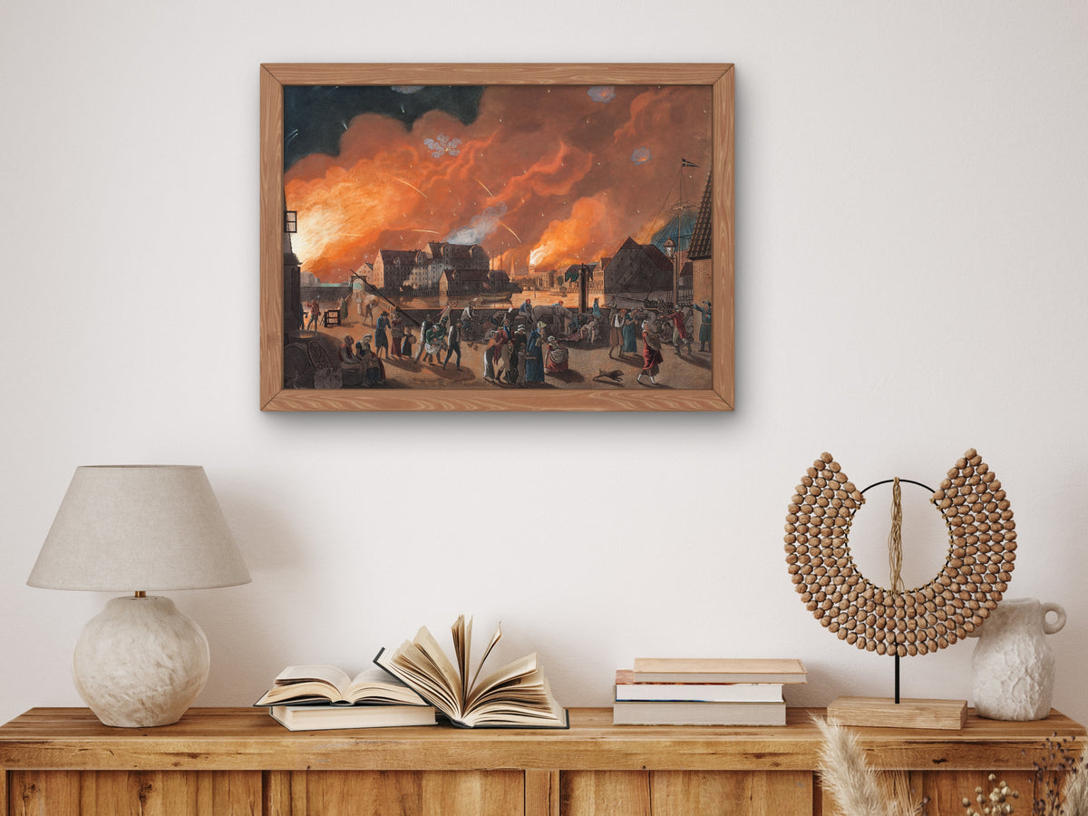 Copenhagen, the Night between 4 and 5 September Seen from Christianshavn by Christoffer Wilhelm Eckersberg 1806, Wall Art Print