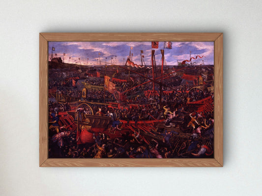 The Battle of Salvore by Domenico Tintoretto 1610, Wall Art Print, Fine Art Reproduction, Museum Quality Decor, Poster