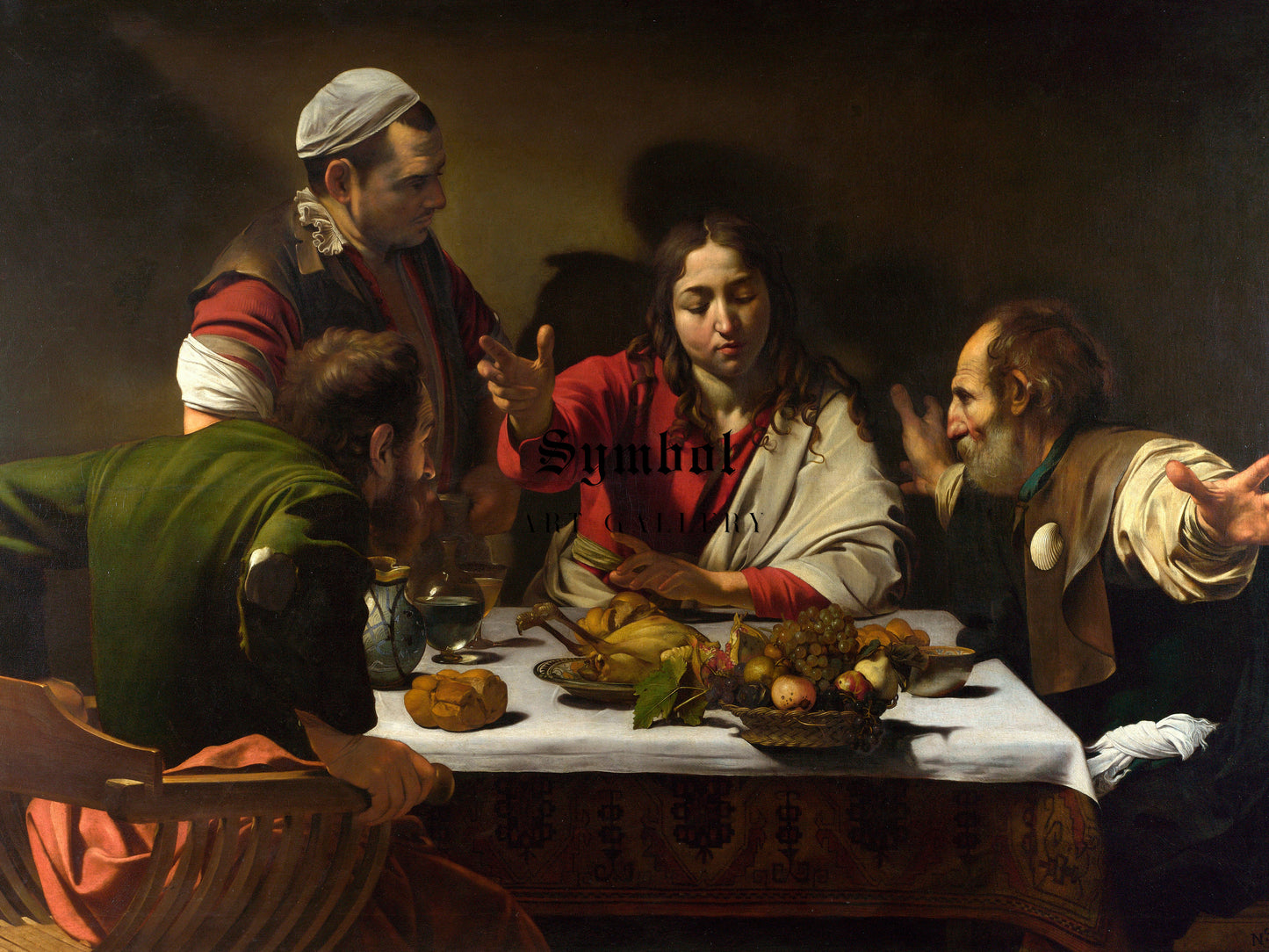Supper at Emmaus by Caravaggio 1601, Wall Art Print, Fine Art Reproduction, Museum Quality Decor, Poster