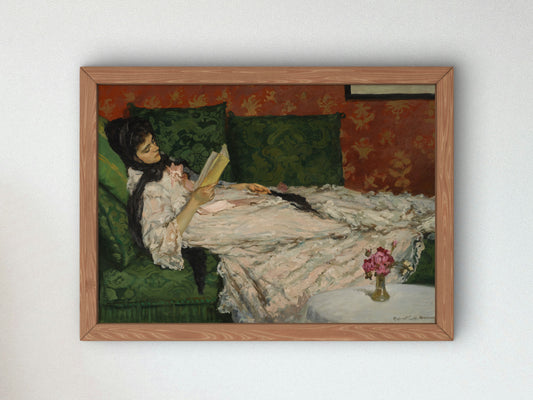Woman Reading by Rupert Bunny, Wall Art Print, Fine Art Reproduction, Museum Quality Decor, Poster