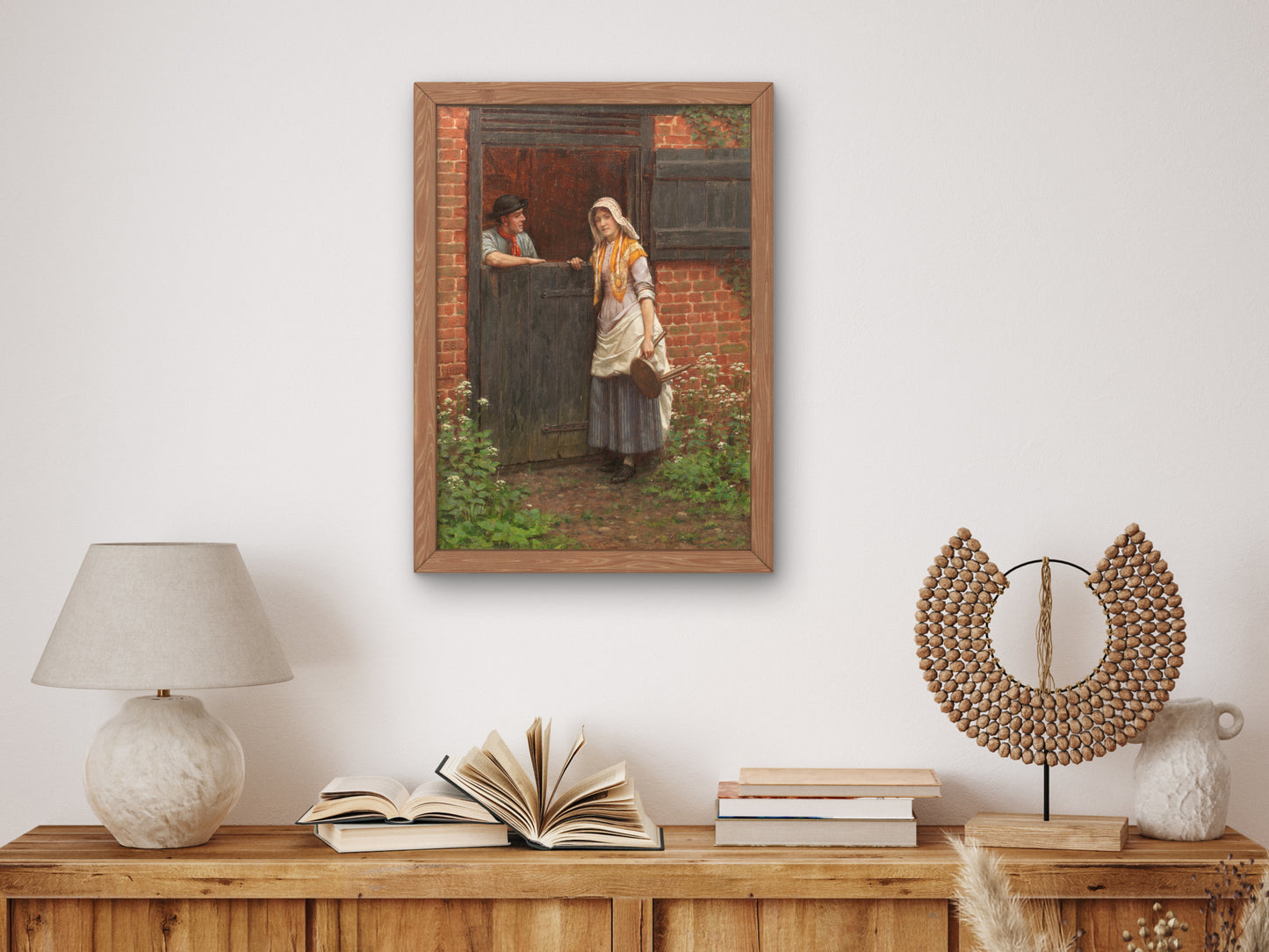 An Oft Told Tale by Edmund Blair Leighton 1920, Wall Art Print, Fine Art Reproduction, Museum Quality Decor, Poster