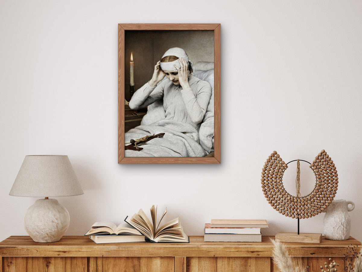 The Ecstatic Virgin Anna Katharina Emmerich by Gabriel von Max 1885, Wall Art Print, Fine Art Reproduction, Museum Quality Decor, Poster