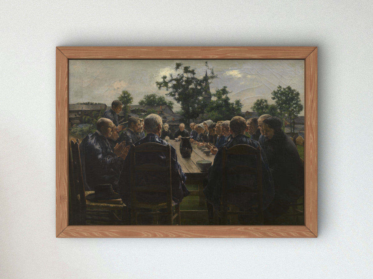 The Funeral Meal by Léon Frédéric 1886, Wall Art Print, Fine Art Reproduction, Museum Quality Decor, Poster