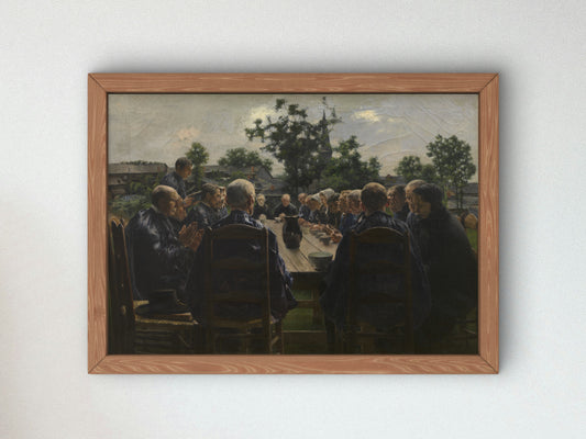 The Funeral Meal by Léon Frédéric 1886, Wall Art Print, Fine Art Reproduction, Museum Quality Decor, Poster