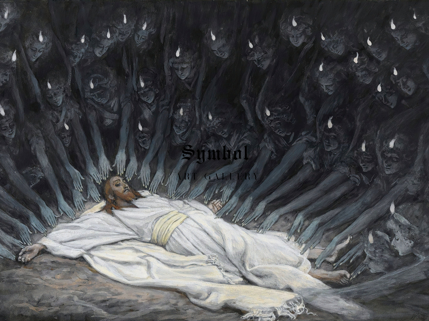 Jesus Ministered to by Angels by James Tissot 1886, Wall Art Print, Fine Art Reproduction, Museum Quality Decor, Poster