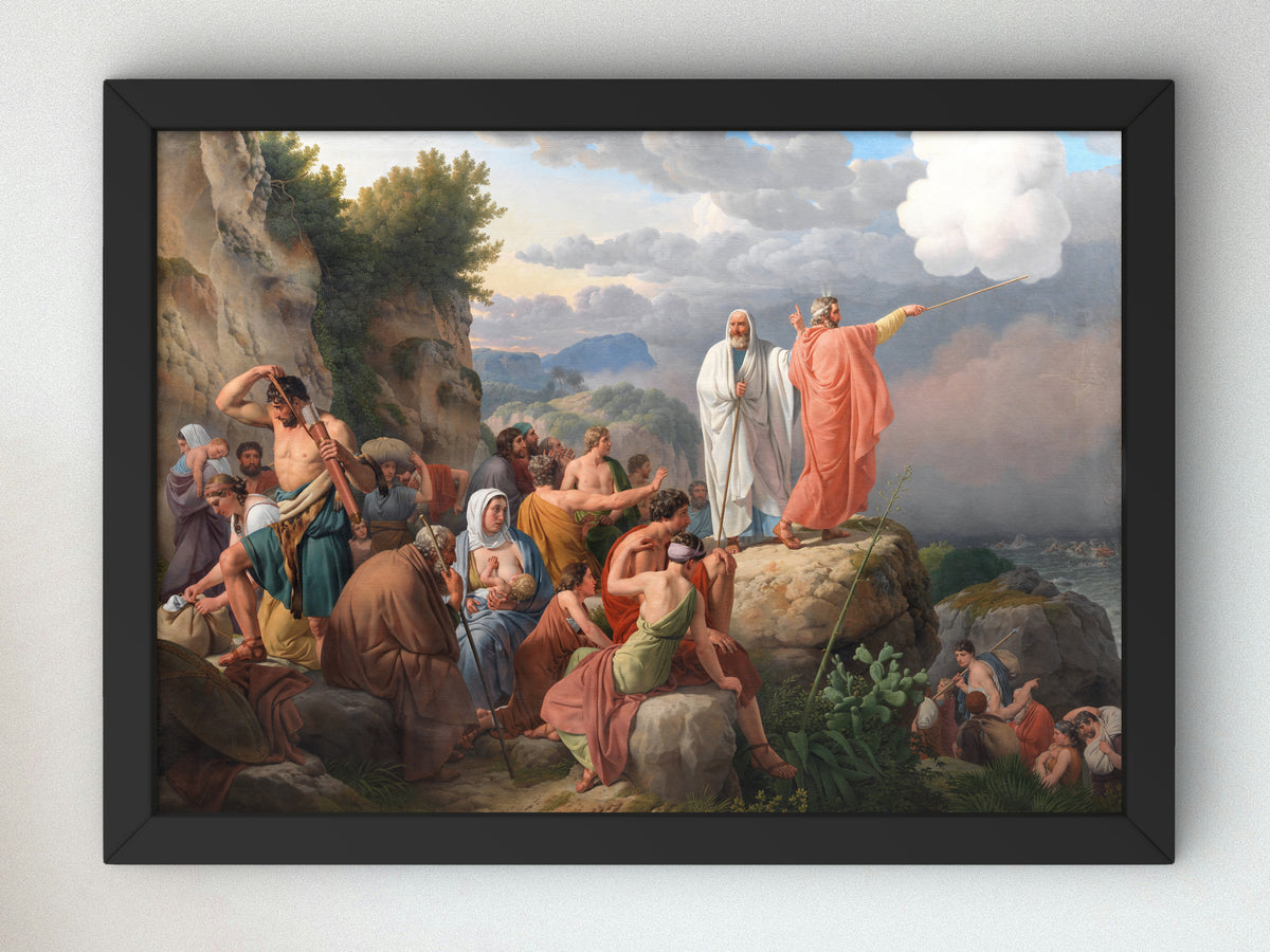 Moses Commands the Red Sea to Return and Pharaoh's Army Is Submerged by Christoffer Wilhelm Eckersberg 1815, Wall Art Print