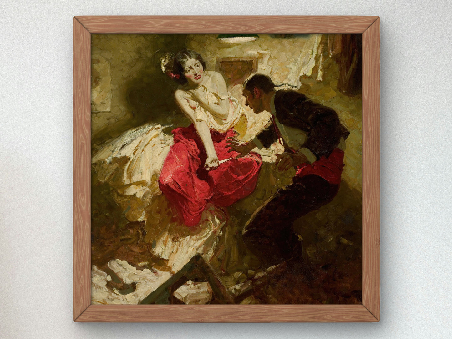 The Red Shawl by Dean Cornwell 1922, Wall Art Print, Fine Art Reproduction, Museum Quality Decor, Poster