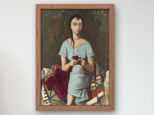 Seamstress by Karl Hofer 1943, Wall Art Print, Fine Art Reproduction, Museum Quality Decor, Poster