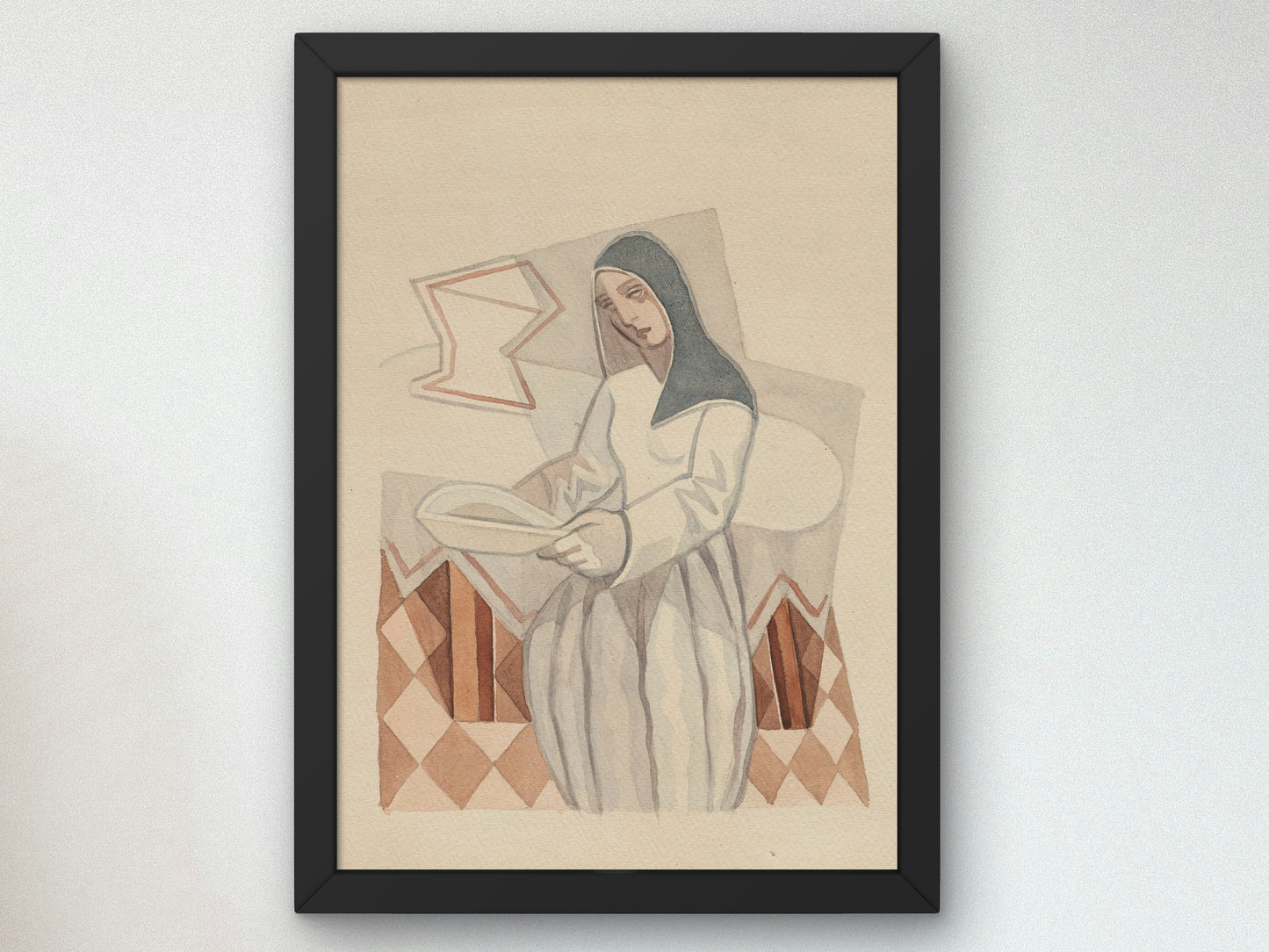 La Religieuse by Juan Gris 1925, Wall Art Print, Fine Art Reproduction, Museum Quality Decor, Poster