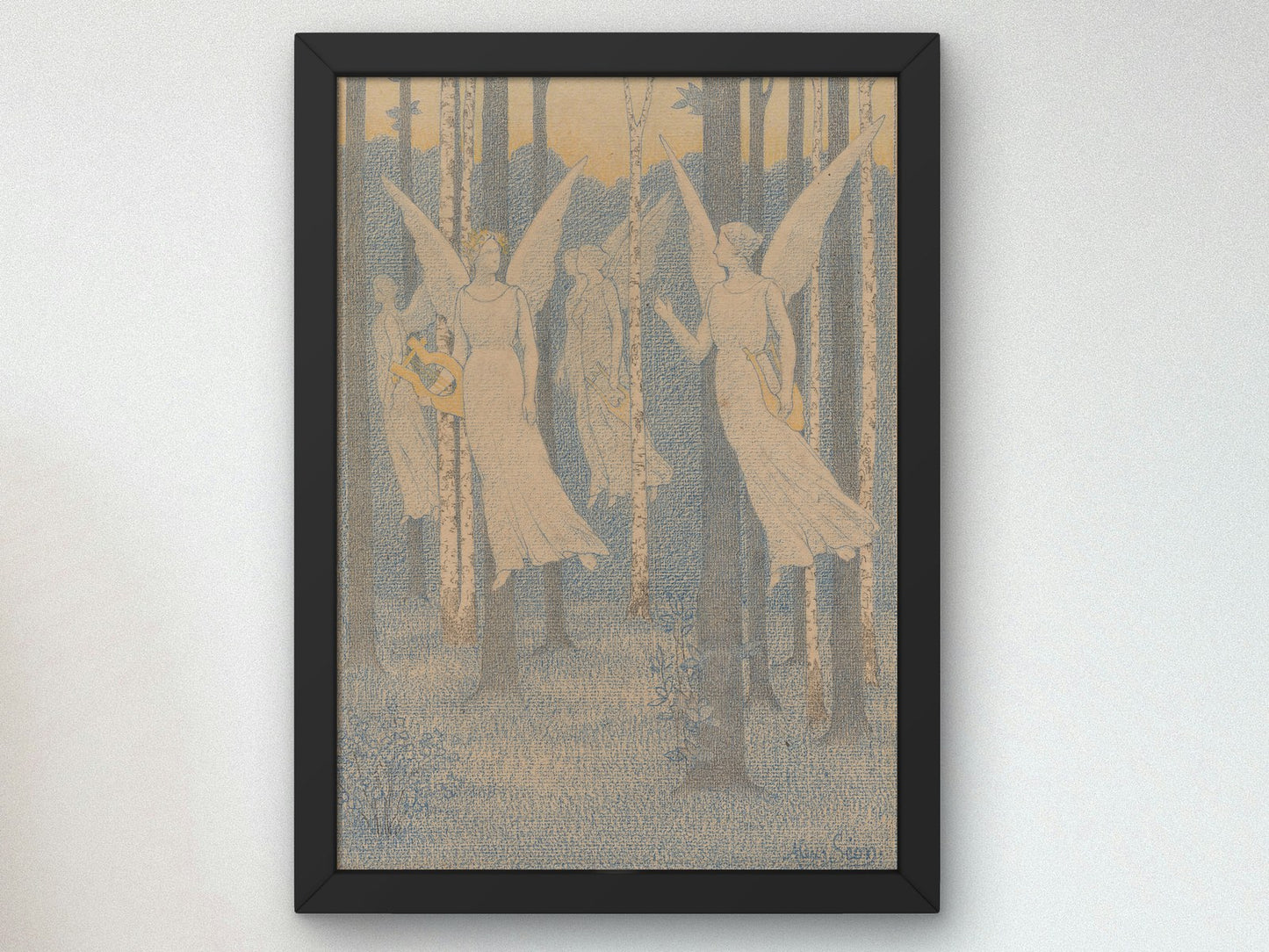 Study for In the Woods Evening by Alexandre Séon 1892, Wall Art Print, Fine Art Reproduction, Museum Quality Decor, Poster