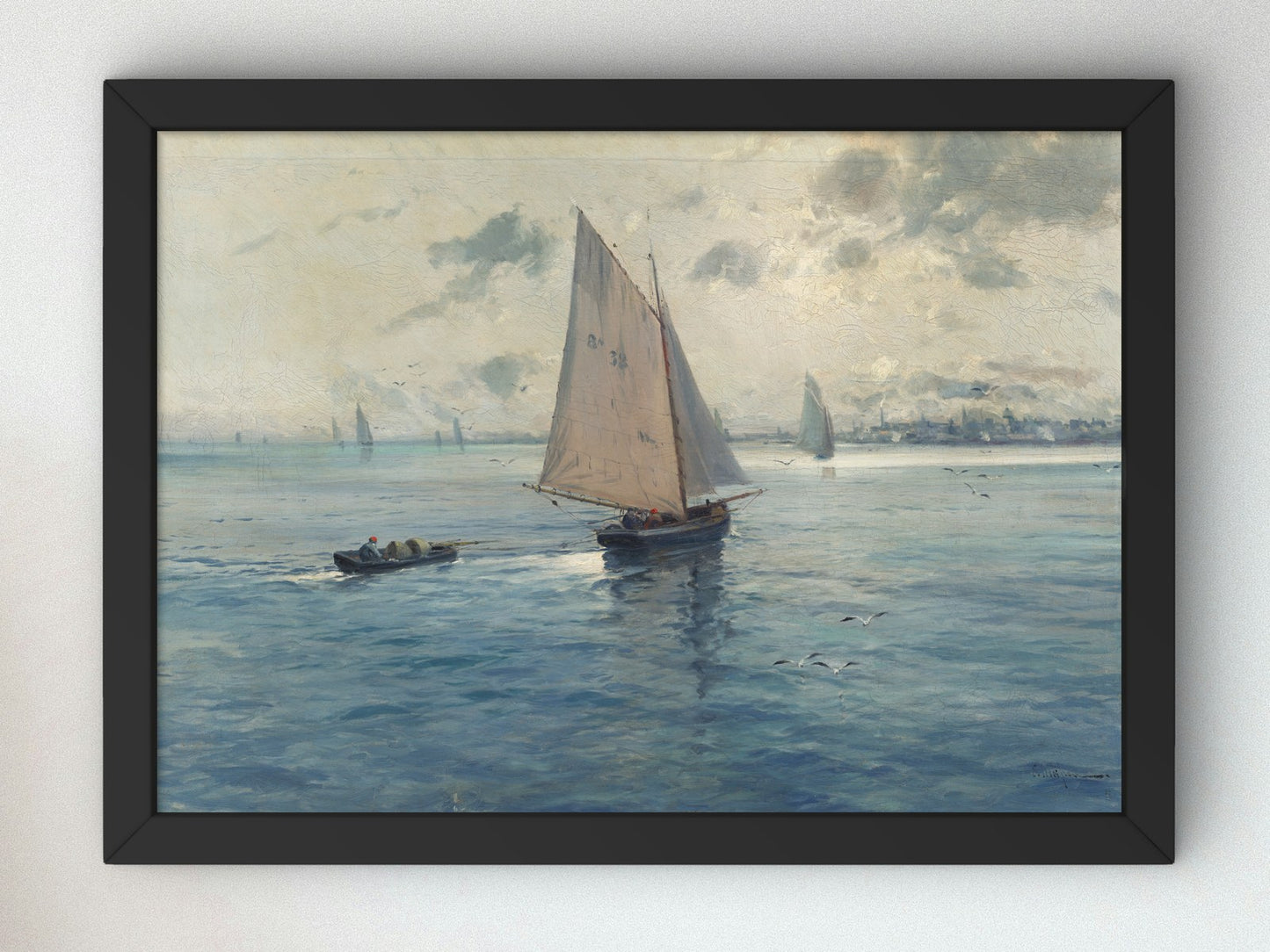 Sailboats by Eliseo Meifrén, Wall Art Print, Fine Art Reproduction, Museum Quality Decor, Poster