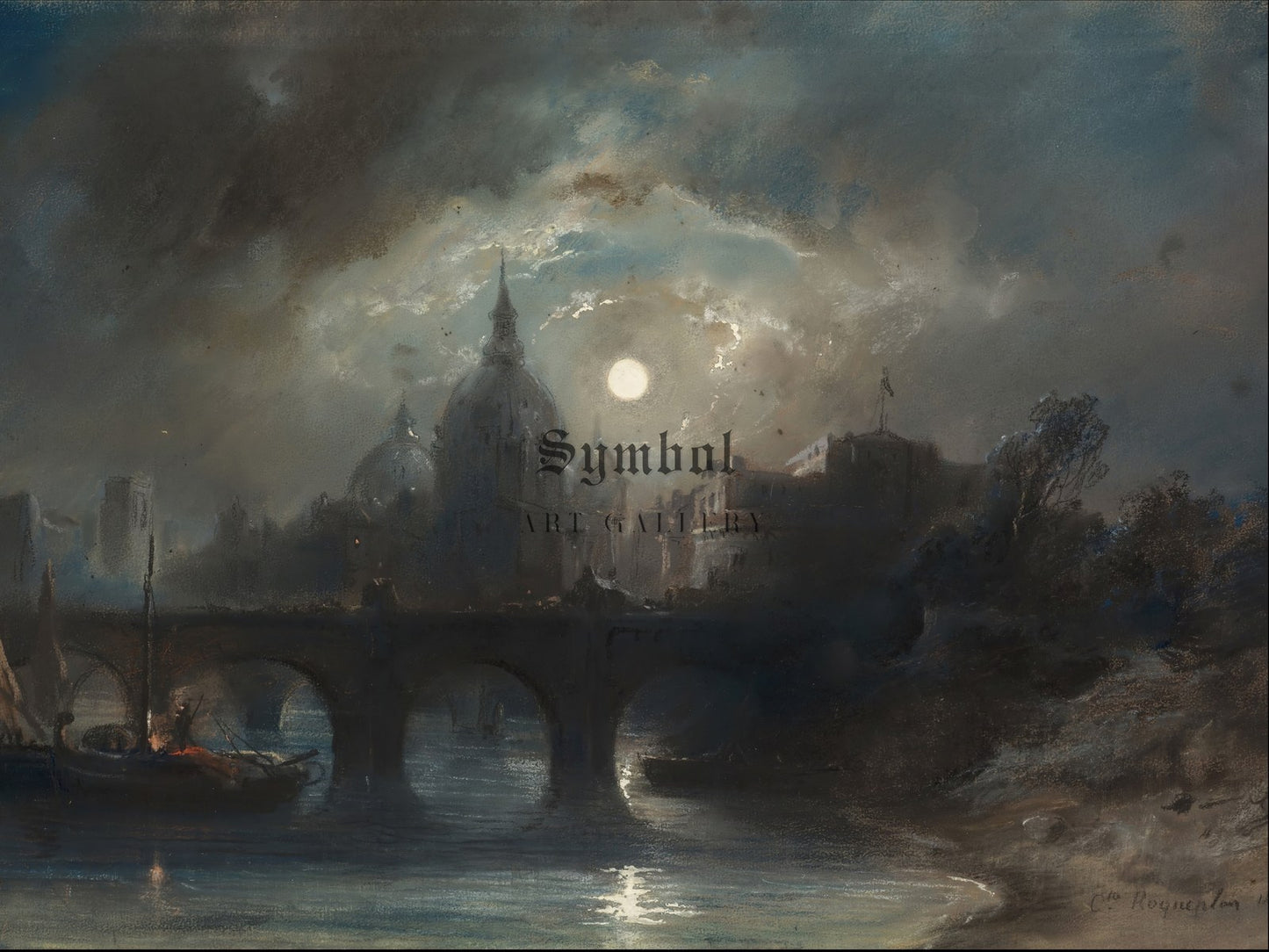 View of a City at Night by Camille Roqueplan 1831, Wall Art Print, Fine Art Reproduction, Museum Quality Decor, Poster