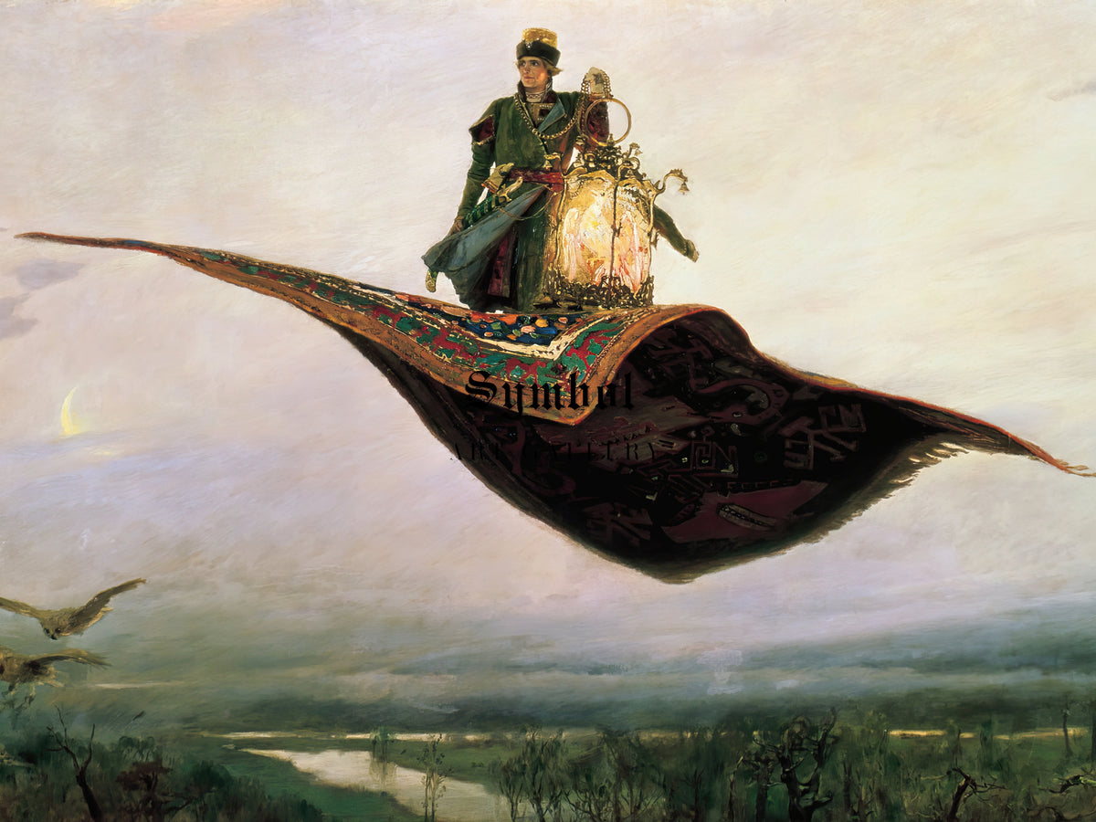 The Flying Carpet by Viktor Mikhailovich Vasnetsov 1880, Wall Art Print, Fine Art Reproduction, Museum Quality Decor, Poster