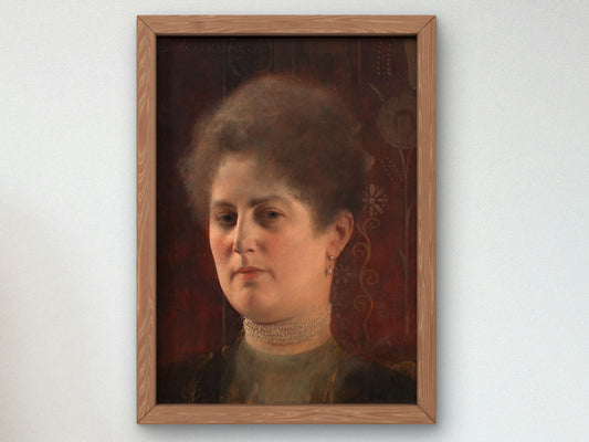 Portrait of an Unknown Woman by Gustav Klimt 1884, Wall Art Print, Fine Art Reproduction, Museum Quality Decor, Poster