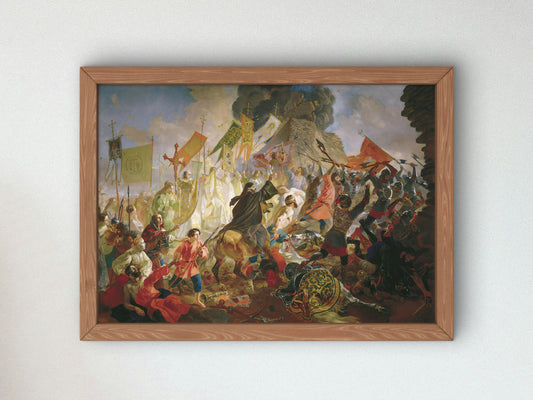 Siege of Pskov By Polish King Stefan Batory by Karl Bryullov 1843, Wall Art Print, Fine Art Reproduction, Museum Quality Decor, Poster