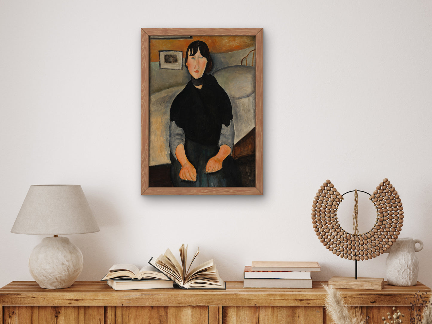 Young Woman of the People by Amedeo Modigliani 1918, Wall Art Print, Fine Art Reproduction, Museum Quality Decor, Poster