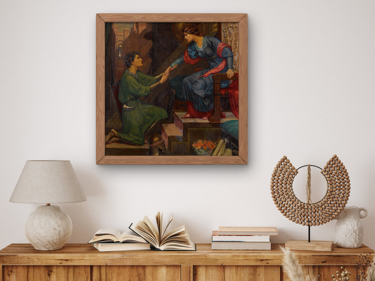 Tristram and Yseult by Sidney Harold Meteyard, Wall Art Print, Fine Art Reproduction, Museum Quality Decor, Poster