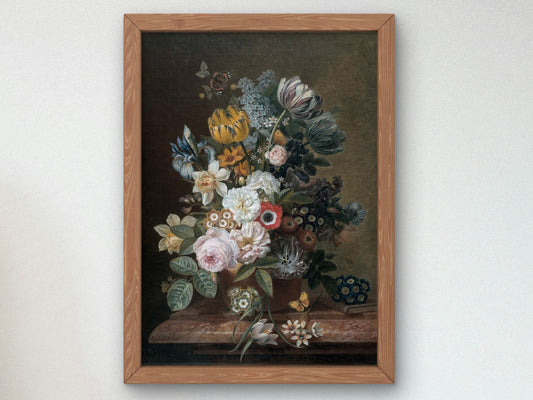 Still Life with Flowers by Eelke Jelles Eelkema 1815, Wall Art Print, Fine Art Reproduction, Museum Quality Decor, Poster