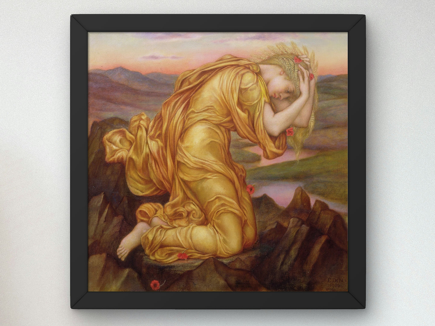 Demeter Mourning for Persephone by Evelyn De Morgan 1906, Wall Art Print, Fine Art Reproduction, Museum Quality Decor, Poster
