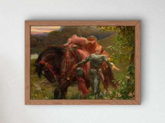 La Belle Dame sans Merci by Frank Bernard Dicksee 1901, Wall Art Print, Fine Art Reproduction, Museum Quality Decor, Poster