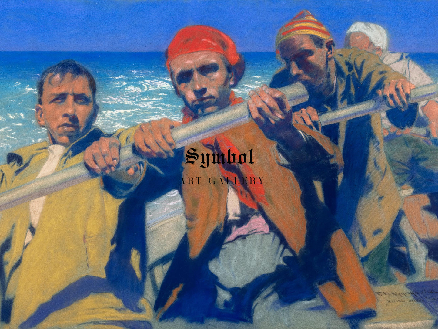 Sea Wolves by Feliks Michał Wygrzywalski 1925, Wall Art Print, Fine Art Reproduction, Museum Quality Decor, Poster