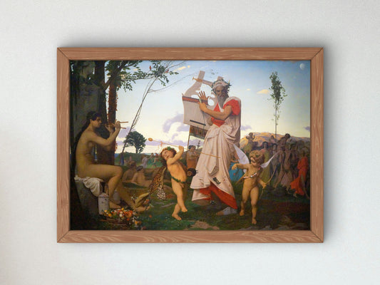 Anacreon, Bacchus and Cupid by Jean Leon Gerome, Wall Art Print, Fine Art Reproduction, Museum Quality Decor, Poster