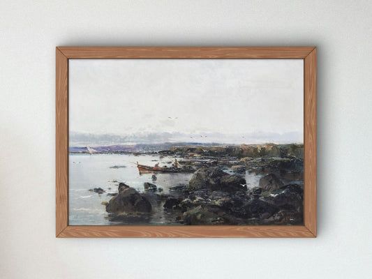 Seascape by Eliseo Meifrén, Wall Art Print, Fine Art Reproduction, Museum Quality Decor, Poster