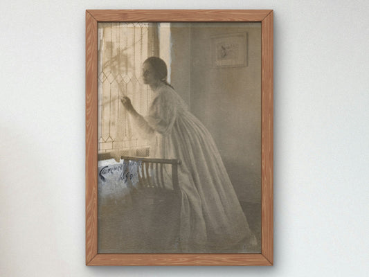 At the Window by Clarence H. White 1896, Wall Art Print, Fine Art Reproduction, Museum Quality Decor, Poster