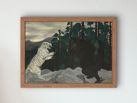 The Blue Tiger by Horace Pippin 1933, Wall Art Print, Fine Art Reproduction, Museum Quality Decor, Poster
