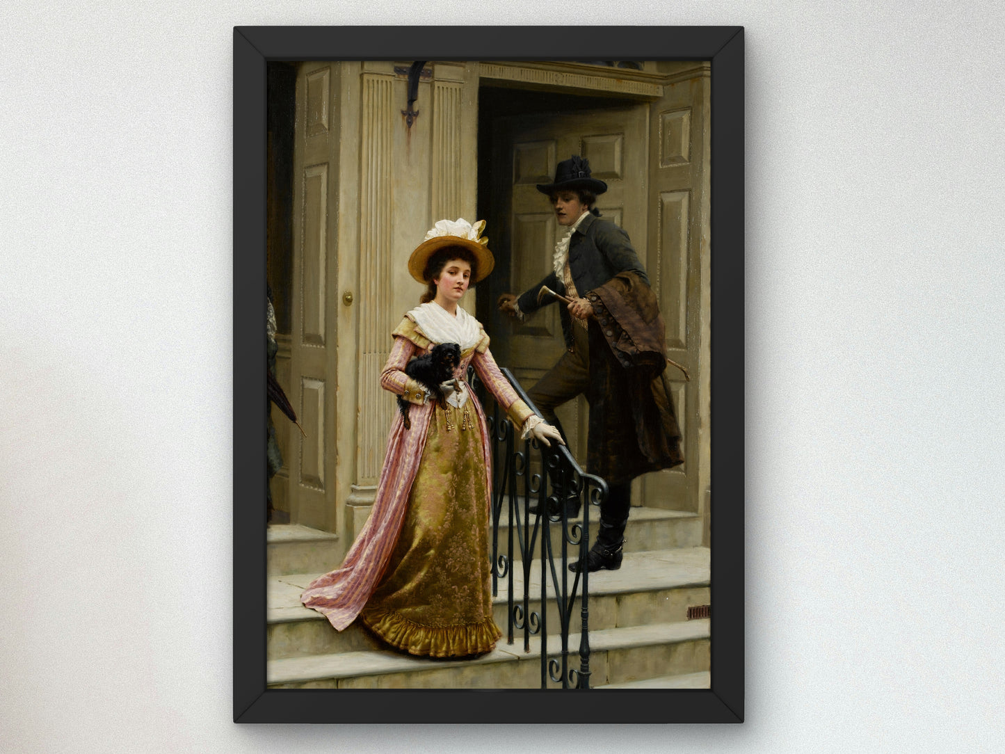 My Next Door Neighbour by Edmund Blair Leighton 1894, Wall Art Print, Fine Art Reproduction, Museum Quality Decor, Poster