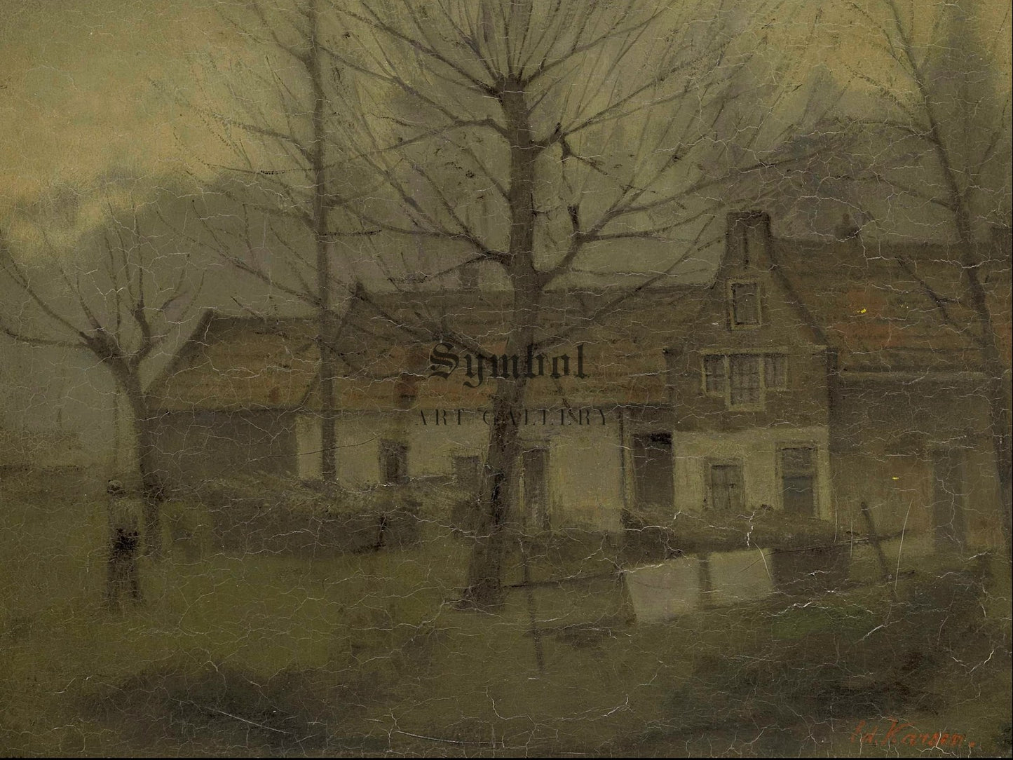 Houses in a Village by Eduard Karsen 1885, Wall Art Print, Fine Art Reproduction, Museum Quality Decor, Poster